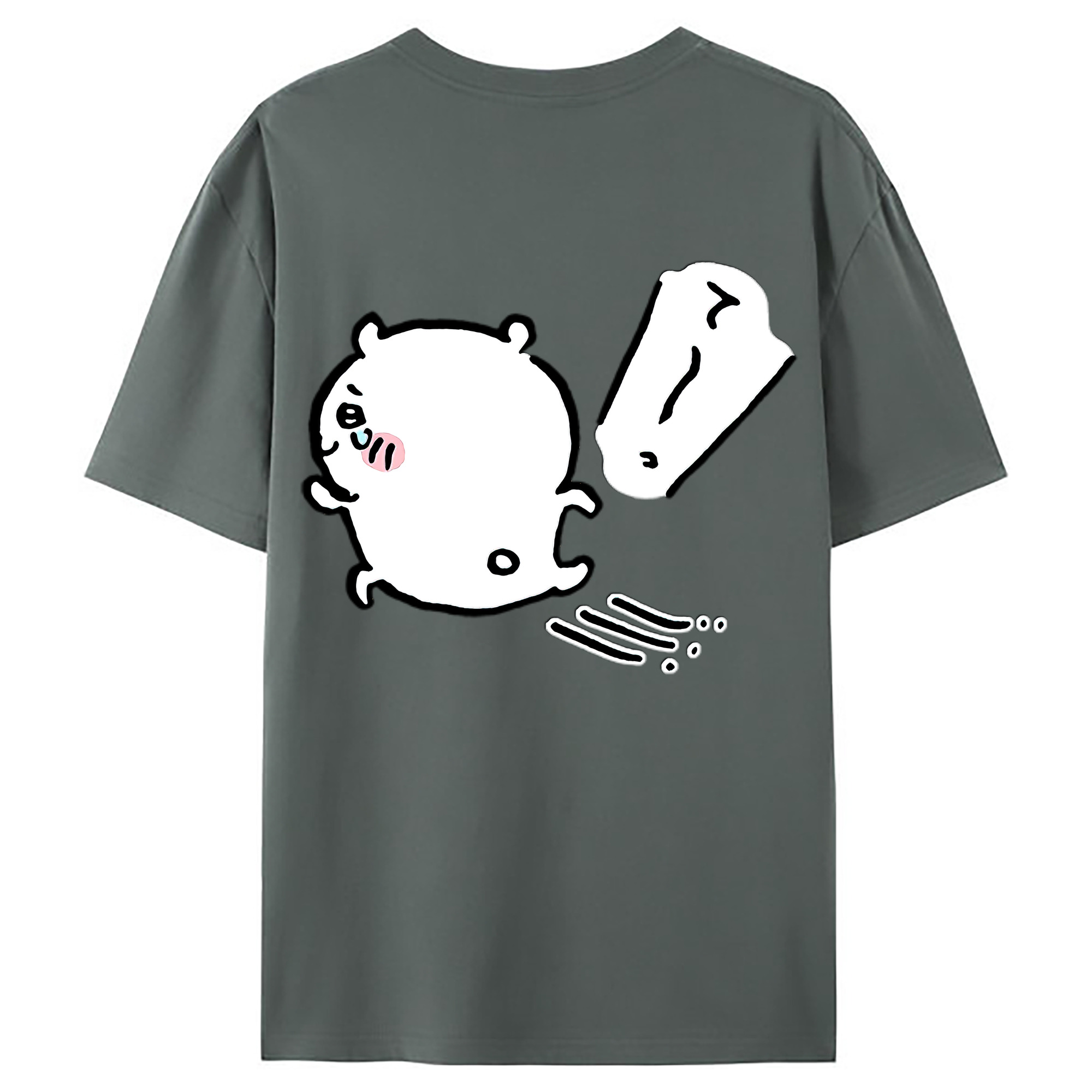 （画像用） ちいかわ ちいかわ Chii-kawa chiikawa 綿100％ メンズ半袖Tシャツ（バックプリント） 通気性